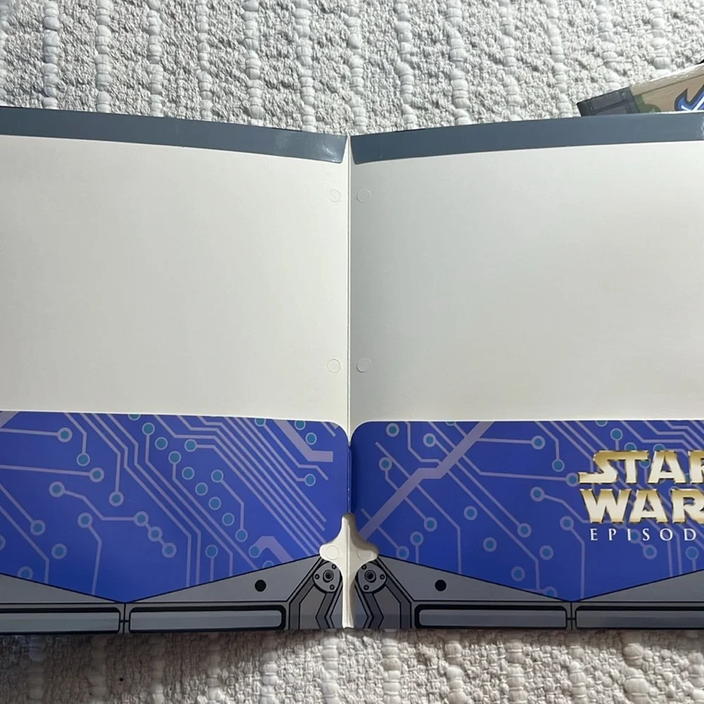 Vintage Star Wars Episode 1 R2-D2 & Skywalker Printed Pockets Folder Set Of 2